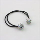 Two Diamante Balls headdress Elastic Hair Ring Pony Tail Holder Colorful 2#