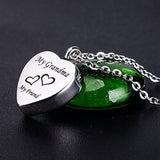 Maxbell Stainless Steel Cremation My Friend Heart Urn Pendant Keepsake My Grandma