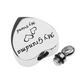 Maxbell Stainless Steel Cremation My Friend Heart Urn Pendant Keepsake My Grandma