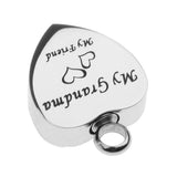 Maxbell Stainless Steel Cremation My Friend Heart Urn Pendant Keepsake My Grandma