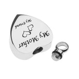 Maxbell Stainless Steel Cremation My Friend Heart Urn Pendant Keepsake My Mother