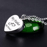 Maxbell Stainless Steel Cremation My Friend Heart Urn Pendant Keepsake My Father