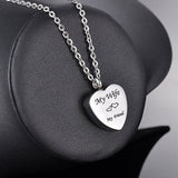 Maxbell Stainless Steel Cremation My Friend Heart Urn Pendant Keepsake My Wife