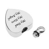 Maxbell Stainless Steel Heart Cremation Urn Keepsake Pendant My Dad My Hero My Angel