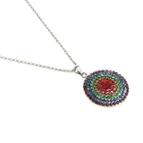 Maxbell Round Circle Transgender Transexual LGBT Gay Pride Rainbow Necklace Round 1