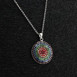 Maxbell Round Circle Transgender Transexual LGBT Gay Pride Rainbow Necklace Round 1