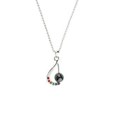 Maxbell Fashion Gay Pride Jewelry Rainbow Color Pendant Necklace With 22" Chain