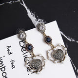 Maxbell Luxury Statement Love Heart Charms Dangle Earrings Rhinestone Jewelry