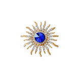 Maxbell Elegant Gold Plated Crystal Brooch Sun Flower Suit Jewelry Rhinestone Pin