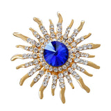 Maxbell Elegant Gold Plated Crystal Brooch Sun Flower Suit Jewelry Rhinestone Pin