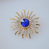 Maxbell Elegant Gold Plated Crystal Brooch Sun Flower Suit Jewelry Rhinestone Pin