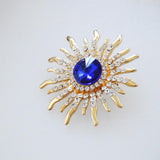 Maxbell Elegant Gold Plated Crystal Brooch Sun Flower Suit Jewelry Rhinestone Pin