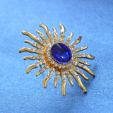 Maxbell Elegant Gold Plated Crystal Brooch Sun Flower Suit Jewelry Rhinestone Pin