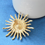 Maxbell Elegant Gold Plated Crystal Brooch Sun Flower Suit Jewelry Rhinestone Pin