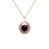 Maxbell Fashion Charm Women Lady Prototype Agate Rose Gold Pendant Necklace