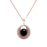 Maxbell Fashion Charm Women Lady Prototype Agate Rose Gold Pendant Necklace