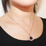 Maxbell Fashion Charm Women Lady Prototype Agate Rose Gold Pendant Necklace