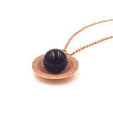 Maxbell Fashion Charm Women Lady Prototype Agate Rose Gold Pendant Necklace