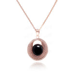Maxbell Fashion Charm Women Lady Prototype Agate Rose Gold Pendant Necklace