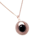 Maxbell Fashion Charm Women Lady Prototype Agate Rose Gold Pendant Necklace