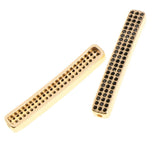 Maxbell Fashion Loose Long Flat Spacer Beads DIY Bracelet  Gold Black zircon