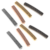 Maxbell Fashion Loose Long Flat Spacer Beads DIY Bracelet  Gold Black zircon