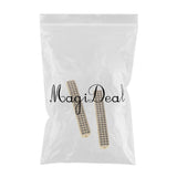 Maxbell Fashion Loose Long Flat Spacer Beads DIY Bracelet  Gold Black zircon