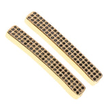 Maxbell Fashion Loose Long Flat Spacer Beads DIY Bracelet  Gold Black zircon