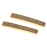 Maxbell Fashion Loose Long Flat Spacer Beads DIY Bracelet  Gold Black zircon