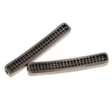 Maxbell Fashion Loose Long Flat Spacer Beads DIY Bracelet  Black zircon