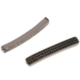 Maxbell Fashion Loose Long Flat Spacer Beads DIY Bracelet  Black zircon