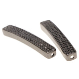 Maxbell Fashion Loose Long Flat Spacer Beads DIY Bracelet  Black zircon