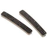 Maxbell Fashion Loose Long Flat Spacer Beads DIY Bracelet  Black zircon