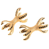 Maxbell 2 Pieces Micro Rhinestone Eagle Claw Bracelet Connector Beads Gold