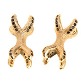 Maxbell 2 Pieces Micro Rhinestone Eagle Claw Bracelet Connector Beads Gold