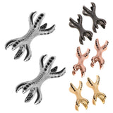 Maxbell 2 Pieces Micro Rhinestone Eagle Claw Bracelet Connector Beads Gold