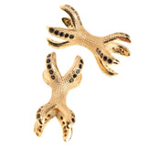 Maxbell 2 Pieces Micro Rhinestone Eagle Claw Bracelet Connector Beads Gold