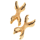 Maxbell 2 Pieces Micro Rhinestone Eagle Claw Bracelet Connector Beads Gold