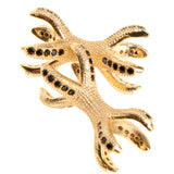 Maxbell 2 Pieces Micro Rhinestone Eagle Claw Bracelet Connector Beads Gold