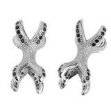 Maxbell 2 Pieces Micro Rhinestone Eagle Claw Bracelet Connector Beads Silver