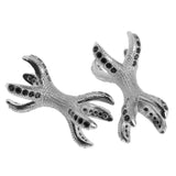 Maxbell 2 Pieces Micro Rhinestone Eagle Claw Bracelet Connector Beads Silver