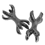 Maxbell 2 Pieces Micro Rhinestone Eagle Claw Bracelet Connector Beads Metallic Black