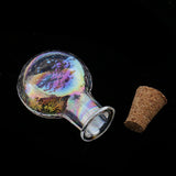 Max 10 Pieces Mini Glass Cork Bottle Jars Vials Wish Bottle Round Flat Shape