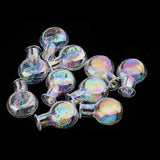 Max 10 Pieces Mini Glass Cork Bottle Jars Vials Wish Bottle Round Flat Shape