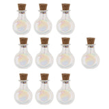 Max 10 Pieces Mini Glass Cork Bottle Jars Vials Wish Bottle Round Flat Shape