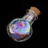 Max 10 Pieces Mini Glass Cork Bottle Jars Vials Wish Bottle Round Flat Shape
