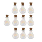 Max 10 Pieces Mini Glass Cork Bottle Jars Vials Wish Bottle Round Flat Shape