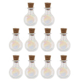Max 10 Pieces Mini Glass Cork Bottle Jars Vials Wish Bottle Round Flat Shape