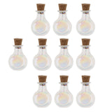 Max 10 Pieces Mini Glass Cork Bottle Jars Vials Wish Bottle Round Flat Shape