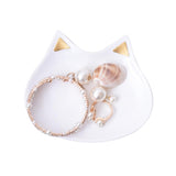 Maxbell Cute Cat Shape Dish Tray Plate Earrings Necklace Jewelry Display Organizer